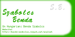 szabolcs benda business card